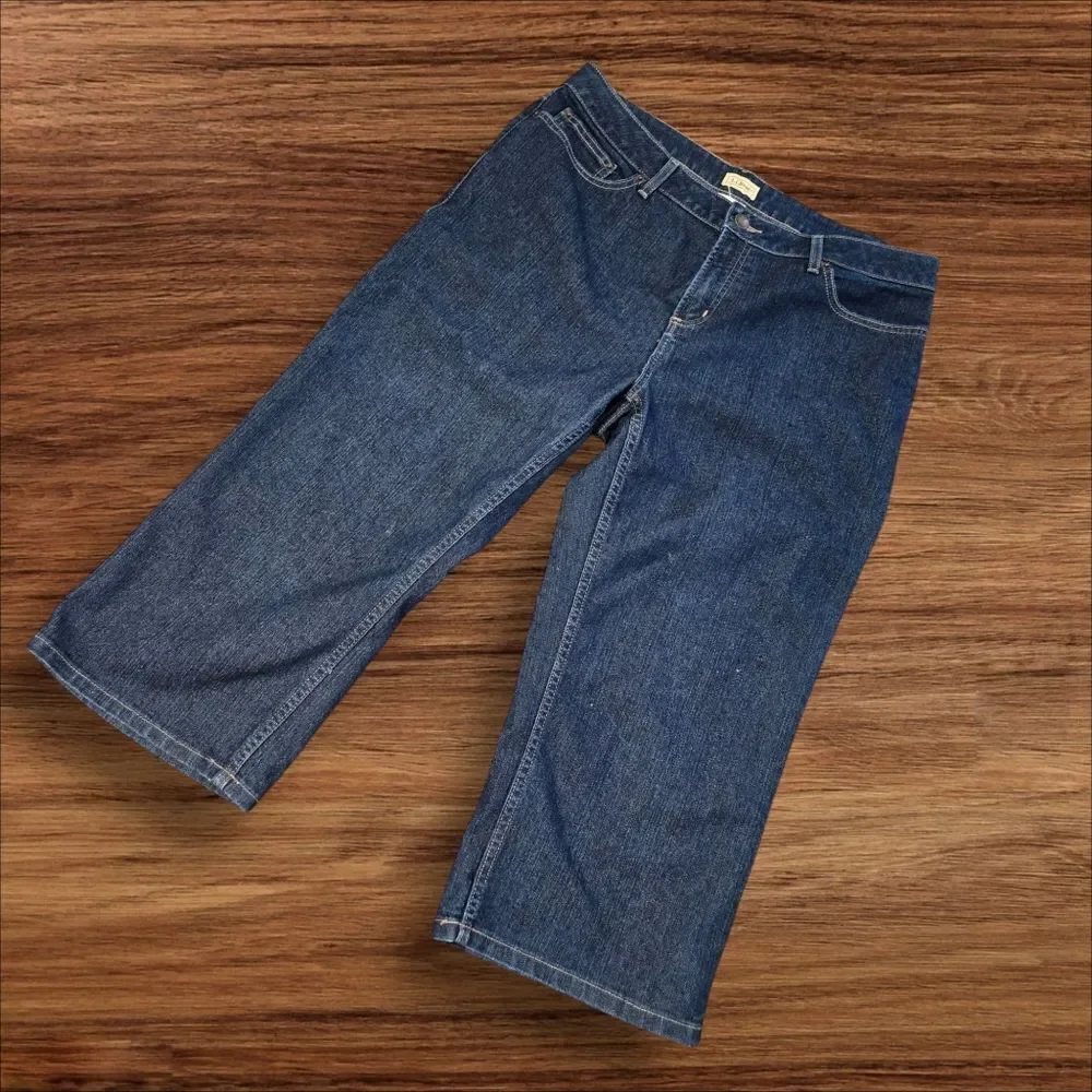 L.L. BEAN Dark Denim Long Shorts Plus Size